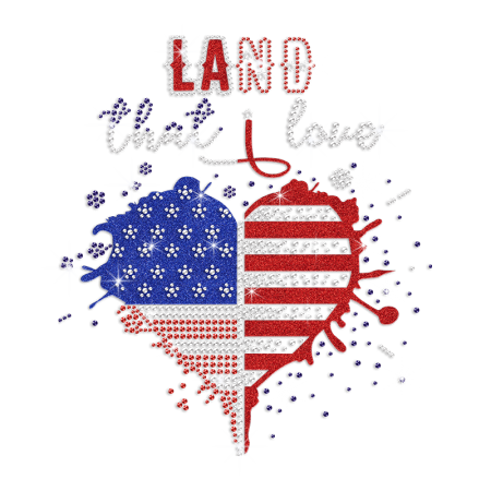 Love That Land Americanism Rhinestone Glitter Transfer